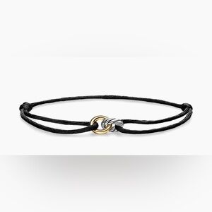 Black Cord Cable Two-Tone sculpted bracelet adjustable